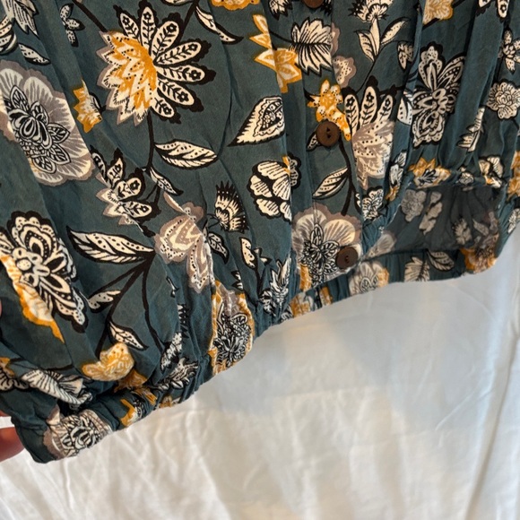 Mexicali Blues Floral Blouse - Green and Yellow - Picture 3 of 4